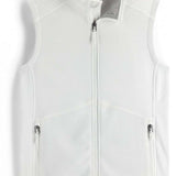 Spyder Ladies Bandita Full-Zip Fleece Vest 2023 - A white fleece vest with a zippered front and two side pockets, featuring a small logo on the bottom right corner.