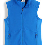 Spyder Ladies Bandita Full-Zip Fleece Vest 2023 - A blue fleece vest with a zippered front and two side pockets.