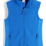 Spyder Ladies Bandita Full-Zip Fleece Vest 2023 - A blue fleece vest with a zippered front and two side pockets.