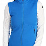 Spyder Ladies Bandita Full-Zip Fleece Vest 2023 - A royal blue fleece vest with a zippered front and two side pockets.