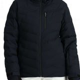 Spyder Ladies Brisk Synthetic Down Jacket 2024 - A black jacket with a high collar and zippered pockets.
