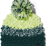Spyder Ladies Brr Berry Hat 2024 - A lime green knit beanie with a pom-pom on top.