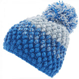 Spyder Ladies Brrr Berry Beanie - A light blue beanie with a pom-pom on top, featuring a subtle berry pattern.