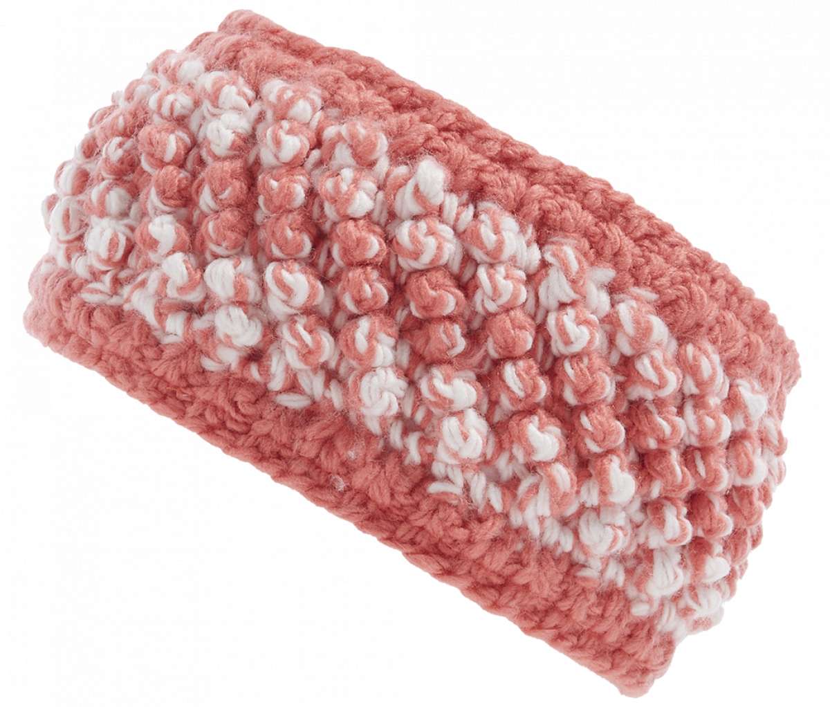 Spyder Ladies Brrr Berry Headband - A pink headband with a subtle berry pattern and white accents, featuring a soft texture.