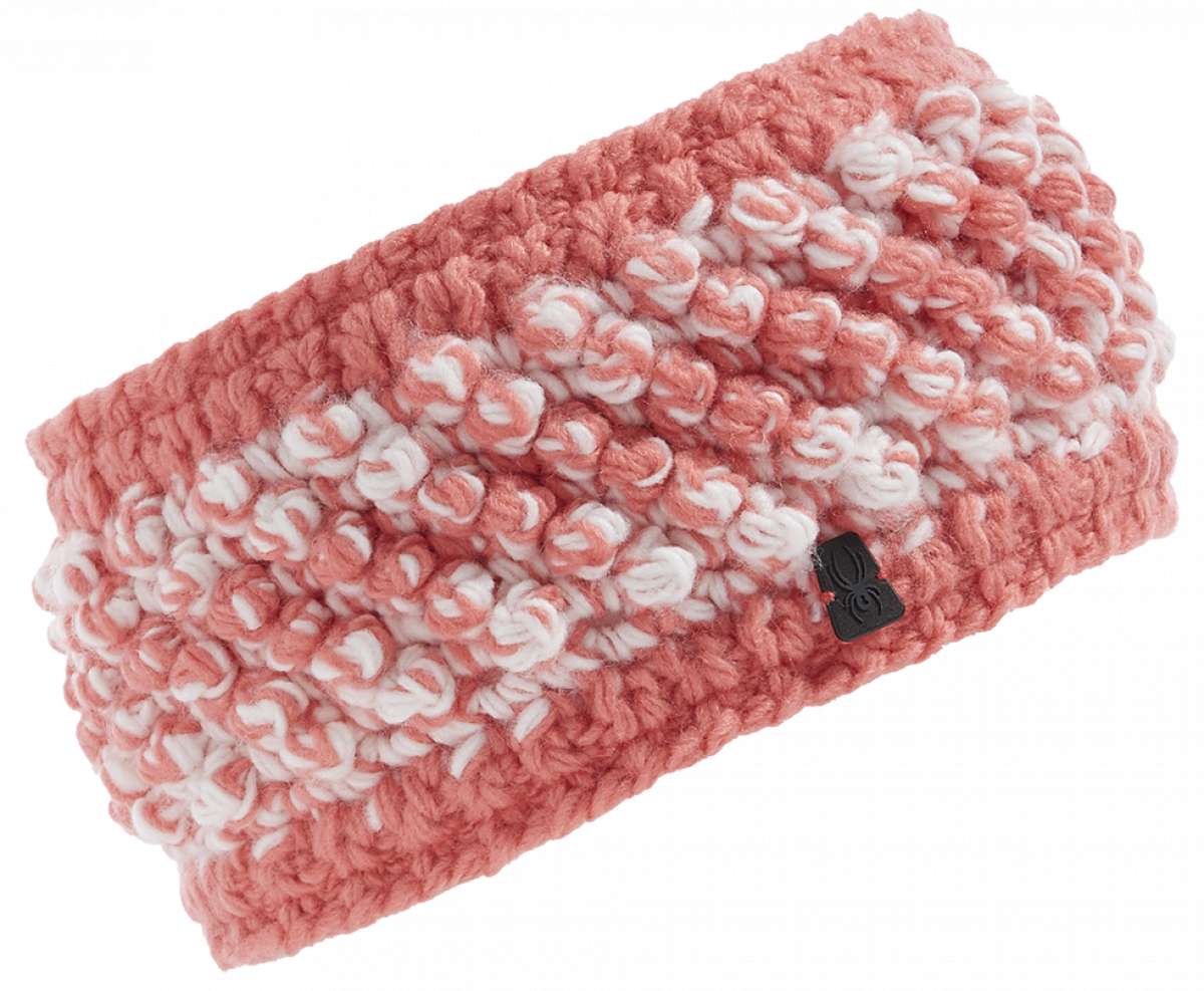 Spyder Ladies Brrr Berry Headband - A pink headband with a subtle berry pattern and white accents.