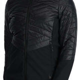 Spyder Ladies Glissade Insulated Jacket - Black quilted pattern on sleeves and upper back, solid black body.