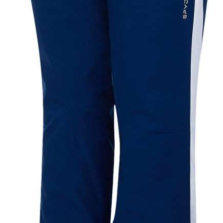 Spyder Ladies Hint GORE-TEX Infinium Pants 2022 - Dark blue pants with white logo on left thigh and silver zipper pull.