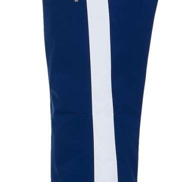 Spyder Ladies Hint GORE-TEX Infinium Pants 2022 - Dark blue pants with white stripe down center leg and "SPYDER" logo on left thigh.