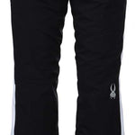 Spyder Ladies Hope Insulated Pant 2023 - Black insulated ski pants with white logo on left thigh and zippered pocket on right hip.