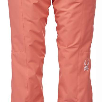 Spyder Ladies Hope Insulated Pant 2023 - Solid black pants with a slight sheen, featuring two zippered pockets on the back and one zippered pocket on the front.