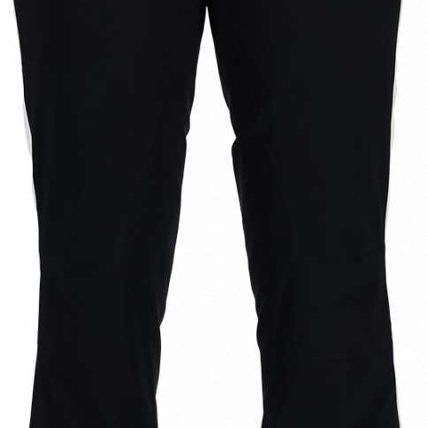 Spyder Ladies Hope Insulated Pant 2023 - Black pants with white logo on left leg and silver snap buttons at waist.