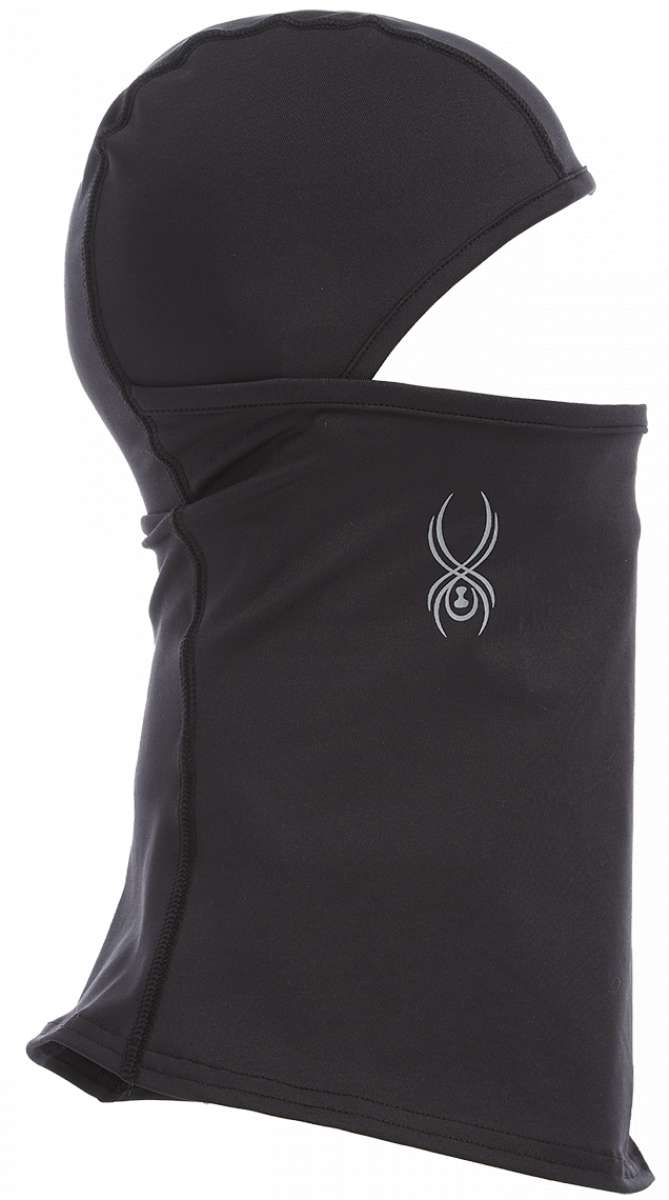 Spyder Ladies Pivot Balaclava 2023 - Black balaclava with a white logo on the left side of the chest area.