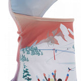 Spyder Ladies Pivot Balaclava 2023 - A light blue balaclava with a white trim and a logo on the front.