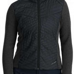 Spyder Ladies Pursuit Insulator Jacket - A black jacket with a quilted pattern on the front and back, featuring a high collar and zippered pockets.