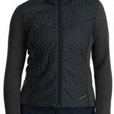 Spyder Ladies Pursuit Insulator Jacket - A black jacket with a quilted pattern on the front and back, featuring a high collar and zippered pockets.