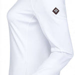 Spyder Ladies Savona 1/4 Zip Turtle Neck - White turtle neck with a zipper and logo on the left chest.