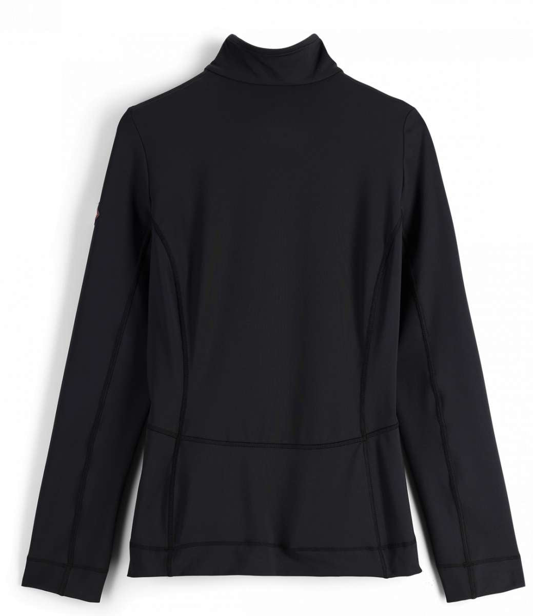 Spyder Ladies Savona 1/4 Zip Turtle Neck - A black turtle neck sweater with a zipper on the left side of the chest.