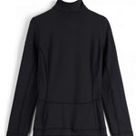 Spyder Ladies Savona 1/4 Zip Turtle Neck - A black turtle neck sweater with a zipper on the left side of the chest.