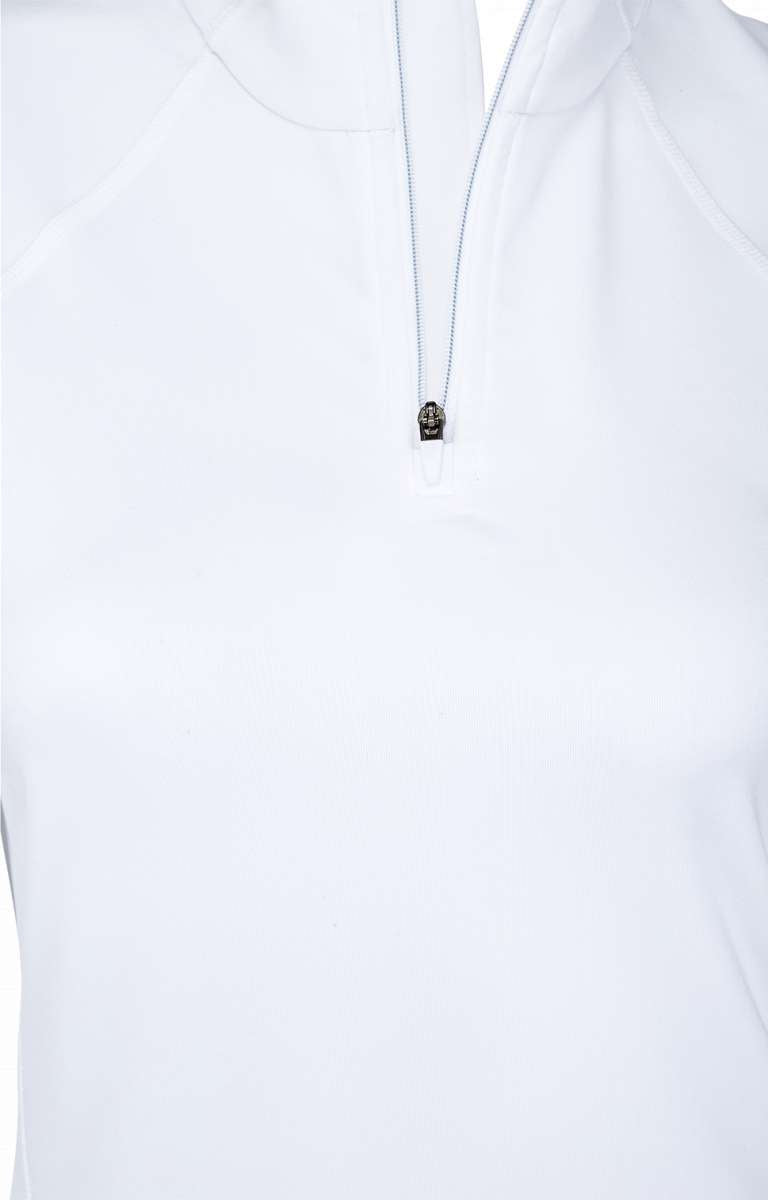 Spyder Ladies Savona 1/4 Zip Turtle Neck 2023 - White turtle neck sweater with a quarter zip and collar.