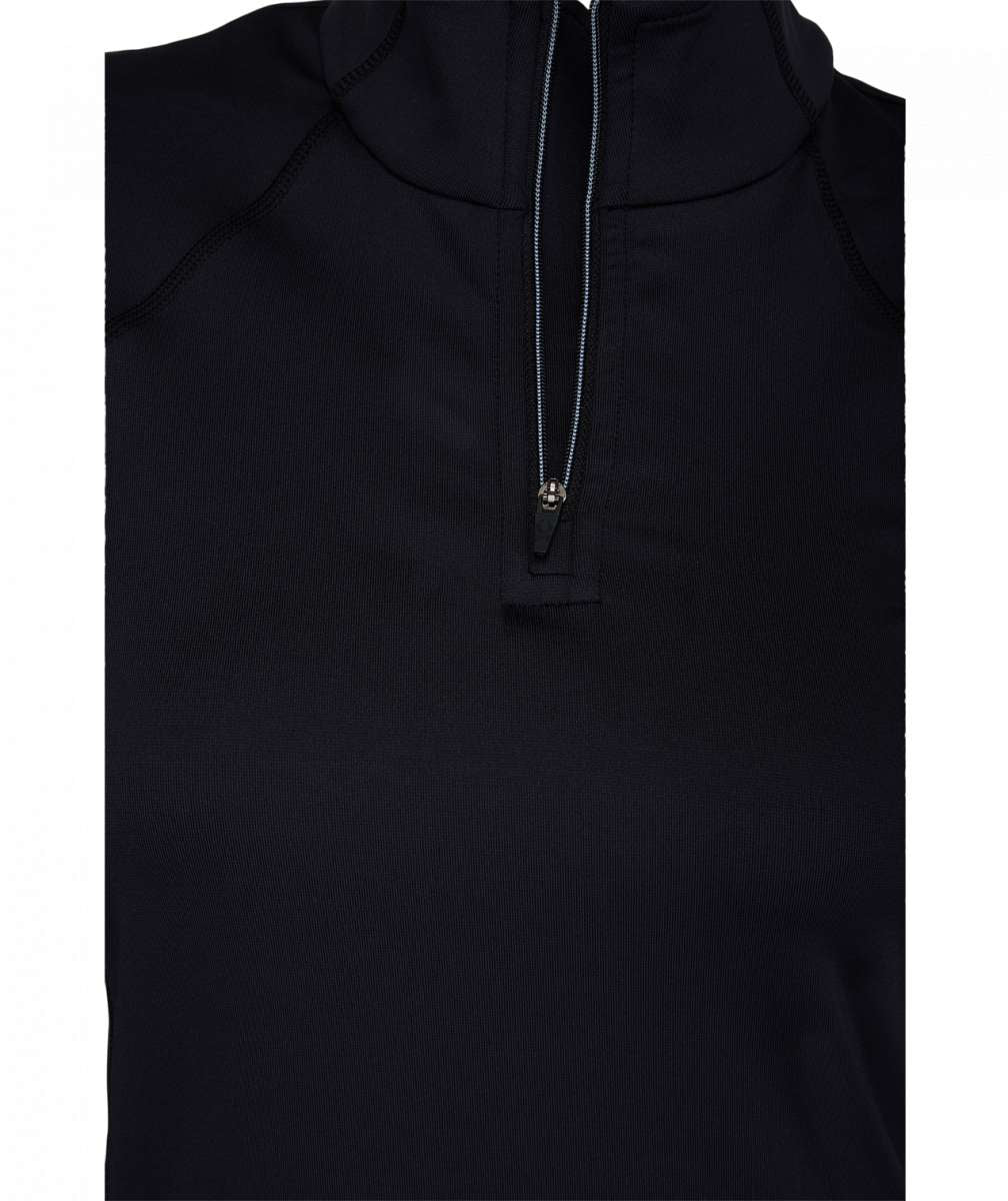 Spyder Ladies Savona 1/4 Zip Turtle Neck - A black turtle neck sweater with a quarter zip and a small logo on the left chest.