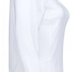 Spyder Ladies Savona 1/4 Zip Turtle Neck - White turtle neck with a zipper on the left side of the chest and black Spyder logo on the right side.