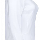 Spyder Ladies Savona 1/4 Zip Turtle Neck - White turtle neck with a zipper on the left side of the chest and black Spyder logo on the right side.