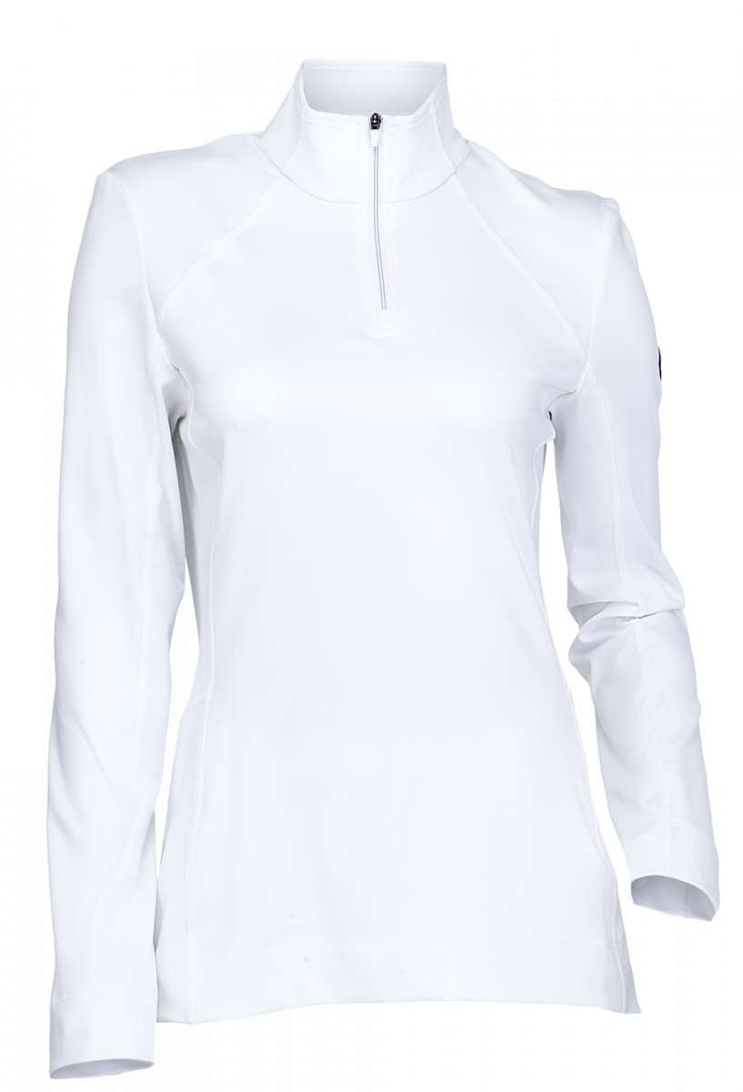 Spyder Ladies Savona 1/4 Zip Turtle Neck 2023 - White turtle neck with a quarter zip and long sleeves.