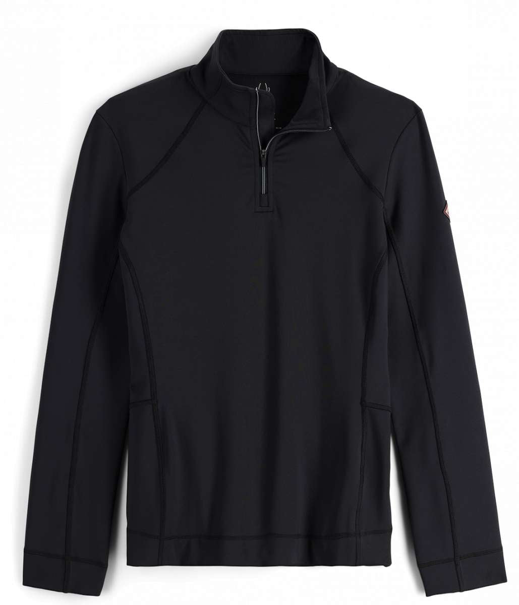 Spyder Ladies Savona 1/4 Zip Turtle Neck - A black turtle neck sweater with a quarter zip and a small logo on the left chest.