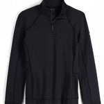 Spyder Ladies Savona 1/4 Zip Turtle Neck - A black turtle neck sweater with a quarter zip and a small logo on the left chest.