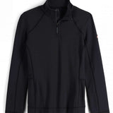 Spyder Ladies Savona 1/4 Zip Turtle Neck - A black turtle neck sweater with a quarter zip and a small logo on the left chest.