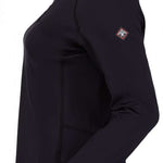 Spyder Ladies Savona 1/4 Zip Turtle Neck - A black turtle neck sweater with a zipper at the top and a small logo on the left sleeve.