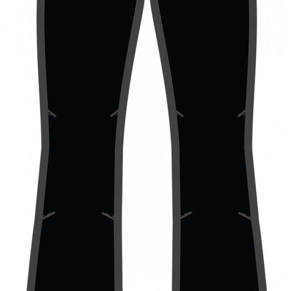 Spyder Ladies Section Insulated Pant 2023 - Black insulated ski pants with a white logo on the left thigh and two zippered pockets at the waist.