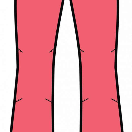 Spyder Ladies Section Insulated Pant 2023 - A pair of pink ski pants with a black waistband and belt loops, featuring two zippered pockets on either side.