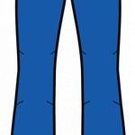 Spyder Ladies Section Insulated Pant 2023 - A pair of blue ski pants with a black waistband and belt loops, featuring two zippered pockets on either side.