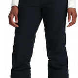 Spyder Women's Section Insulated Pant 2024 - Black ski pants with a subtle white stripe down the side of each leg.