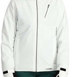 Spyder Ladies Skyline Insulated Jacket - A white jacket with a fur-lined hood and two zippered pockets on either side.