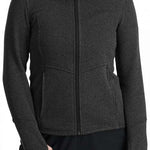 Spyder Ladies Soar Full Zip Fleece Jacket - A dark grey fleece jacket with a zippered front and two side pockets.