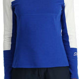 Spyder Ladies Speed Half Zip Fleece 2024 - A royal blue fleece half-zip pullover with a white zipper and collar.