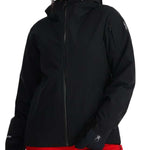 Spyder Ladies Volt GORE-TEX Jacket 2024 - A black jacket with a white logo on the left sleeve and a zipper down the front.