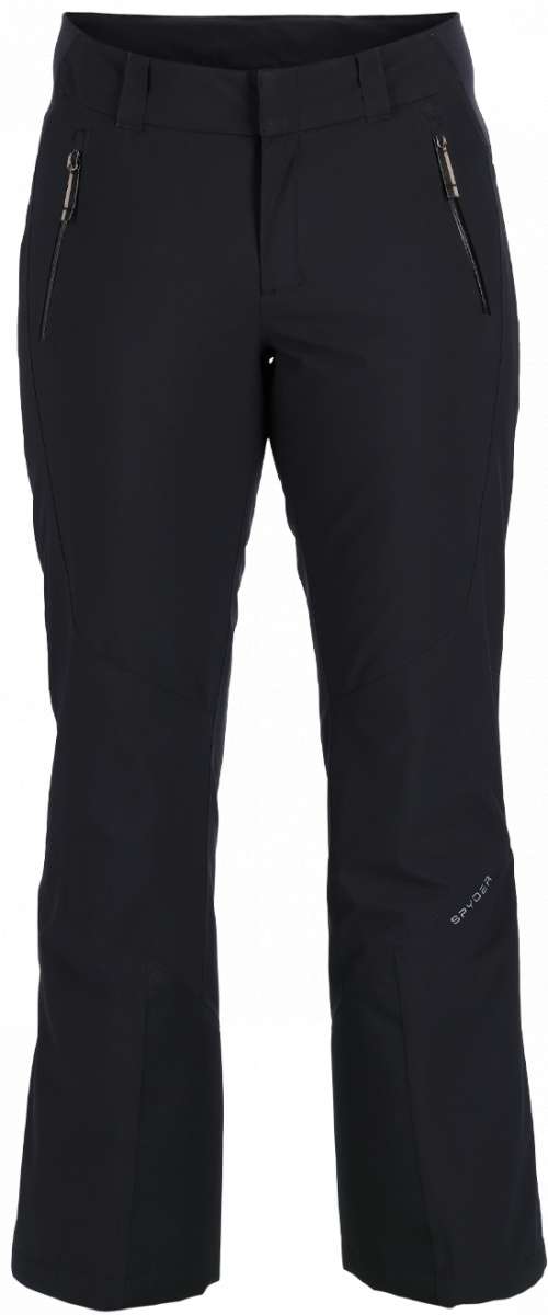 Spyder Ladies Winner GORE-TEX Insulated Pants 2023 - Black pants with silver zippers on side pockets.