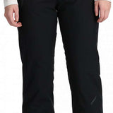 Spyder Ladies Winner Insulated Pants Short 2024 - Black pants with silver zippers on side pockets and a black logo on left thigh.