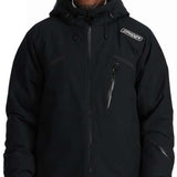 Spyder Leader Insulated Jacket 2024 - Black jacket with white logo on left chest and black zipper.
