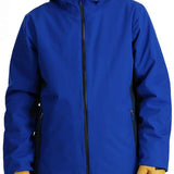 Spyder Mega 3-in-1 Insulated Jacket - A royal blue jacket with a black zipper and two zippered pockets on either side.