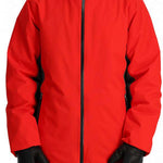Spyder Mega 3-in-1 Insulated Jacket - A red jacket with a black zipper and two zippered pockets on either side.