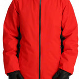 Spyder Mega 3-in-1 Insulated Jacket - A red jacket with a black zipper and two zippered pockets on either side.