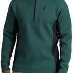 Spyder Outbound Zip Fleece Jacket - A dark green fleece jacket with a black zipper and a small embroidered logo on the left chest.