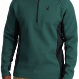 Spyder Outbound Zip Fleece Jacket - A dark green fleece jacket with a black zipper and a small embroidered logo on the left chest.