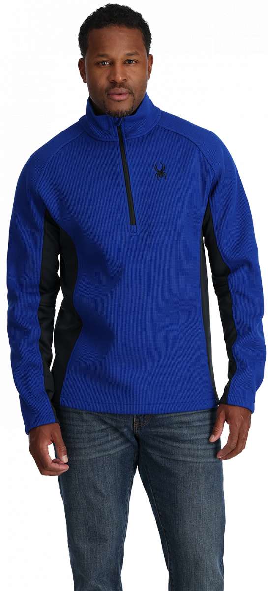Spyder Outbound Zip Fleece Jacket - A royal blue fleece jacket with a black zipper and logo on the left chest.