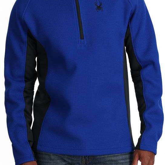 Spyder Outbound Zip Fleece Jacket - A royal blue fleece jacket with a black zipper and logo on the left chest.