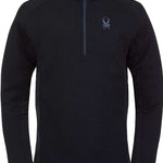 Spyder Outbound Zip Fleece Jacket 2024 - A black fleece jacket with a zip closure and a small embroidered logo on the left chest.